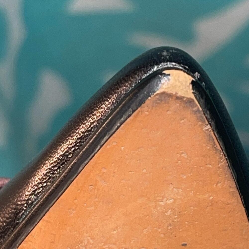 Coach 3D Leather Tea Rose Applique Pointed Toe Twee Flat Rehab Project GUC 7.5 - Picture 12 of 13